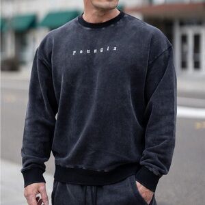 YoungLA Black Wash Love Set Crewneck